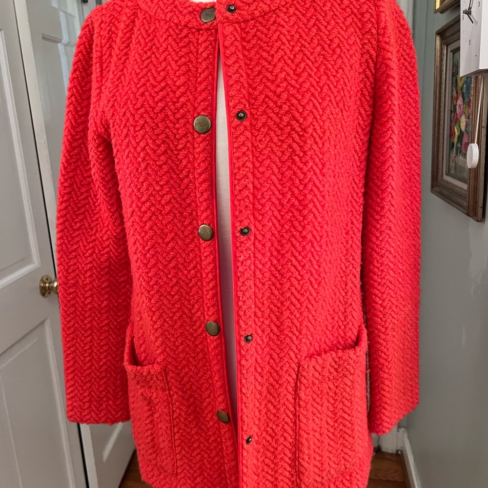 Fabulous cherry red mid season layer coat orig from Anthropologie!